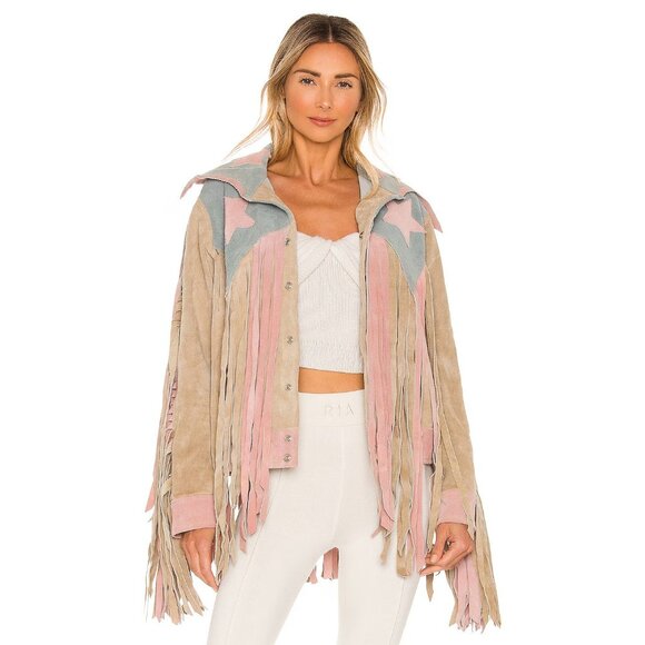 Understated Leather American Woman Jacket in Rose, Smoke, & Dust - Picture 8 of 11